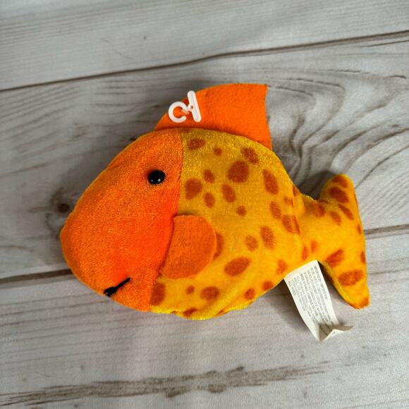 Greenbrier Orange Spotted Fish Plush Felt Fin  - 8.5" Long - Picture 1 of 3